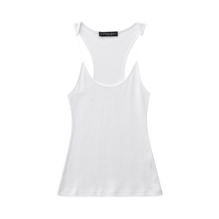 YProject Invisible Strap Tank Top Optic White