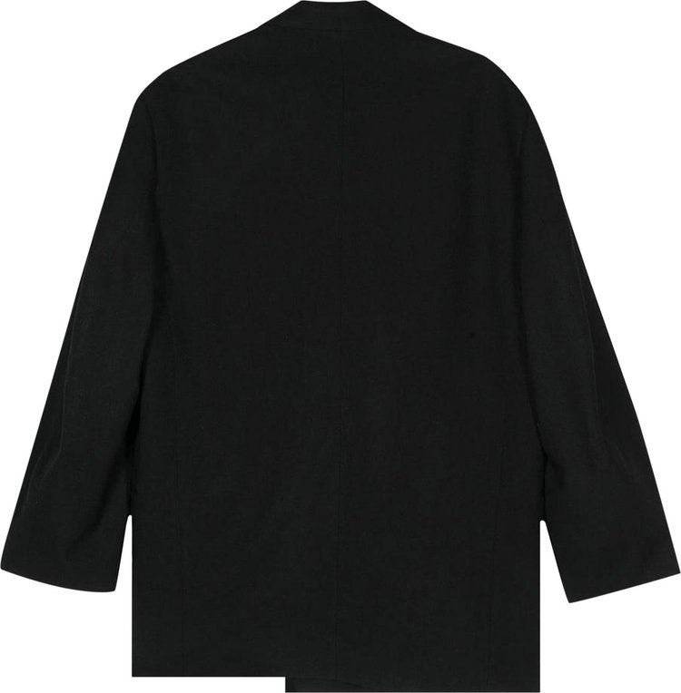 Lemaire Short Maxi Double Breasted Coat Black