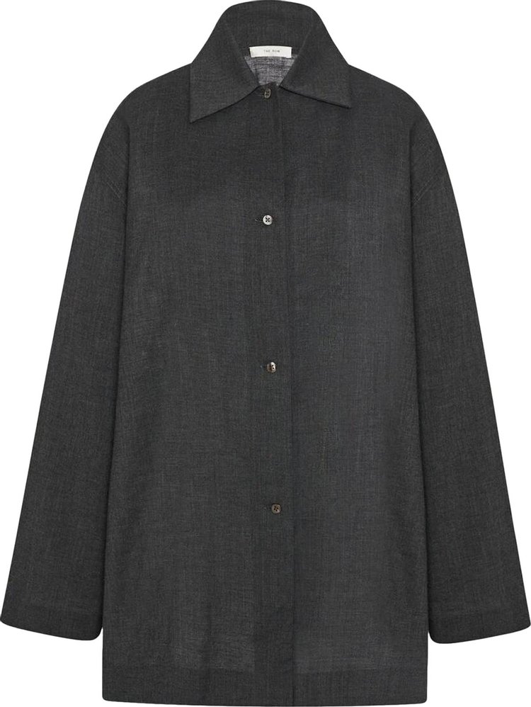 The Row Rigel Spread Collar Shirt Dark Grey