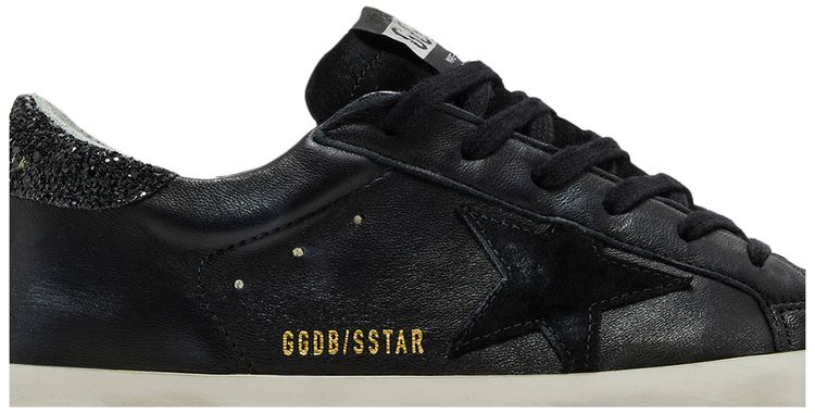 Golden Goose Wmns Superstar Black Glitter Heel