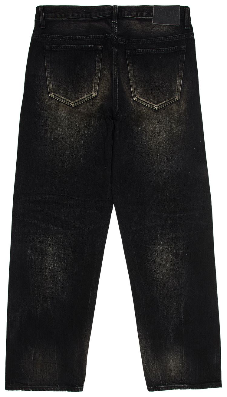 Supreme Distressed Loose Fit Selvedge Jean Washed Black