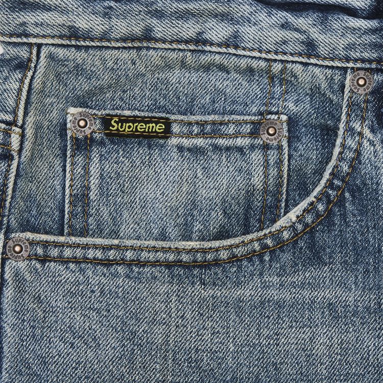 Supreme Distressed Loose Fit Selvedge Jean Washed Indigo