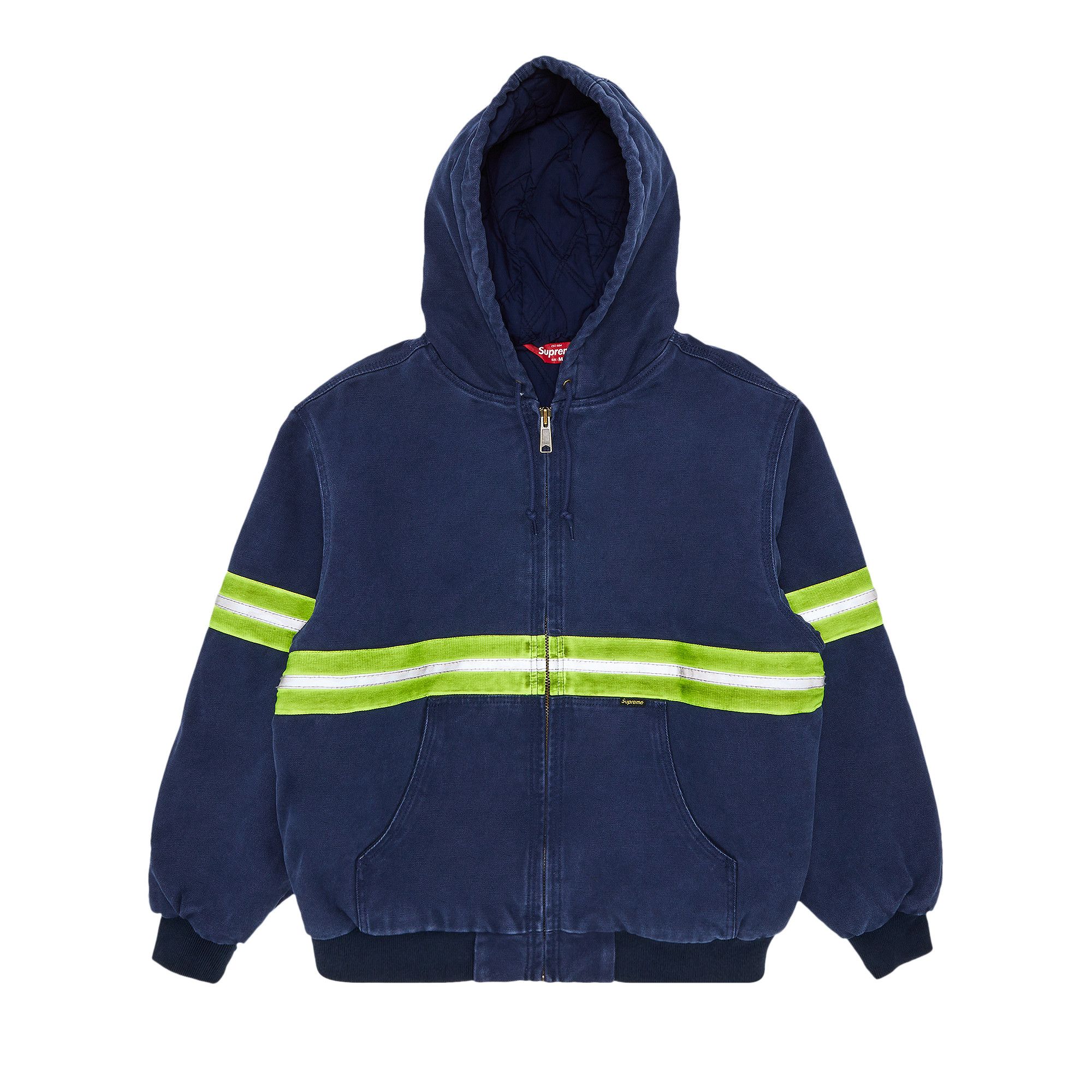 Buy Supreme Reflective Stripe Hooded Work Jacket Navy FW24J32 NAVY GOAT