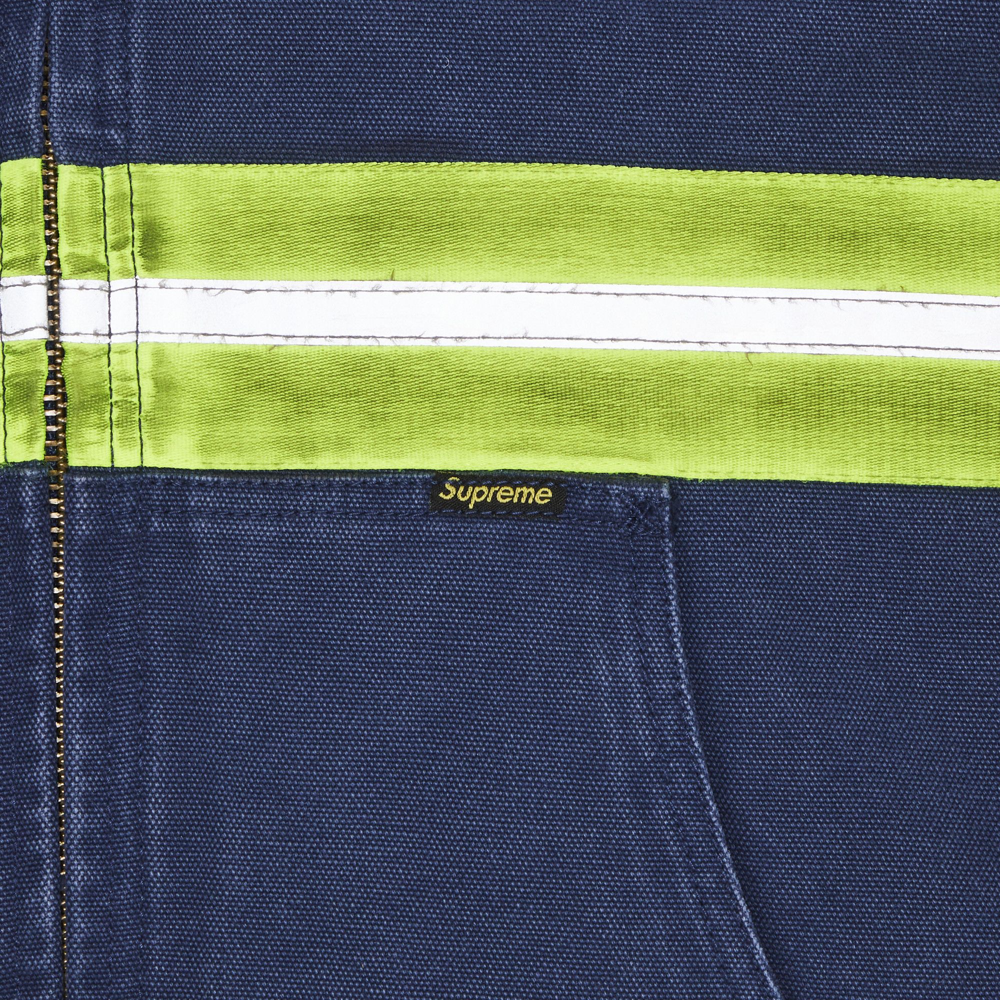 Buy Supreme Reflective Stripe Hooded Work Jacket 'Navy