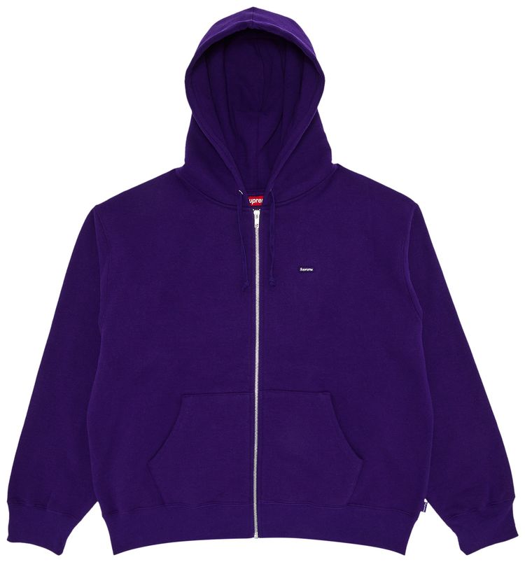 Supreme Small Box Zip Up Hooded Sweatshirt Purple