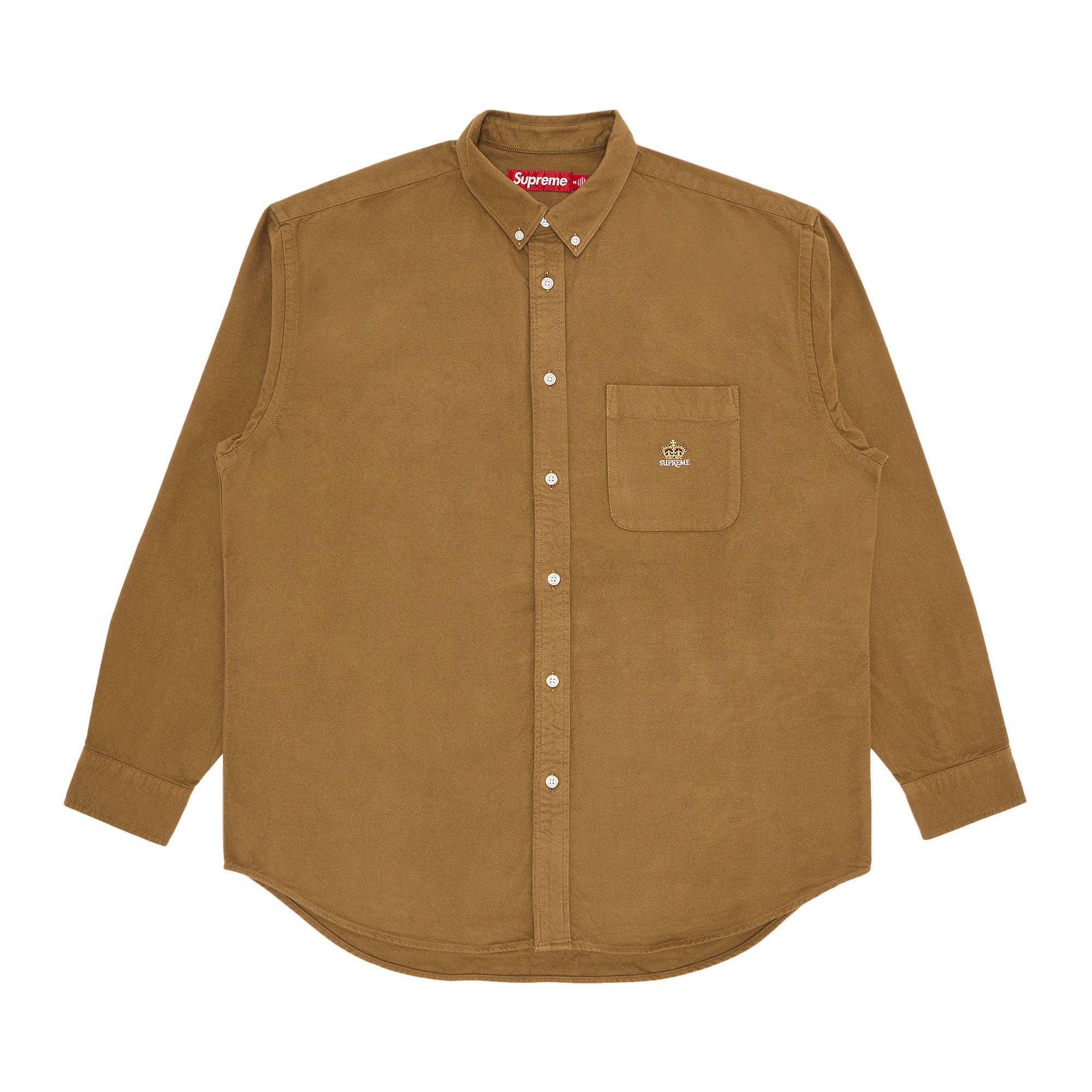 Size xl Supreme Loose Fit Flannel Oxford Shirt 'Light Brown'
