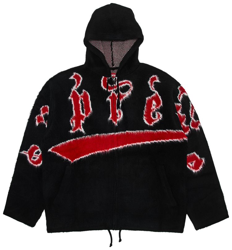 Buy Supreme Accent Brushed Zip Up Hooded Sweater 