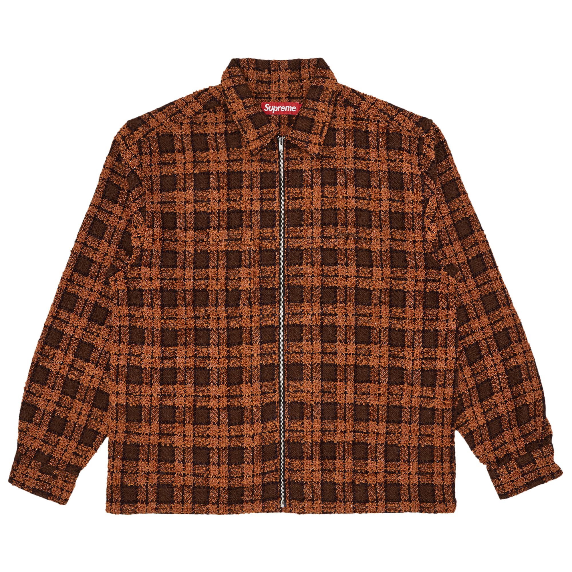 Buy Supreme Bouclé Zip Up Shirt 'Rust' - FW24S25 RUST | GOAT