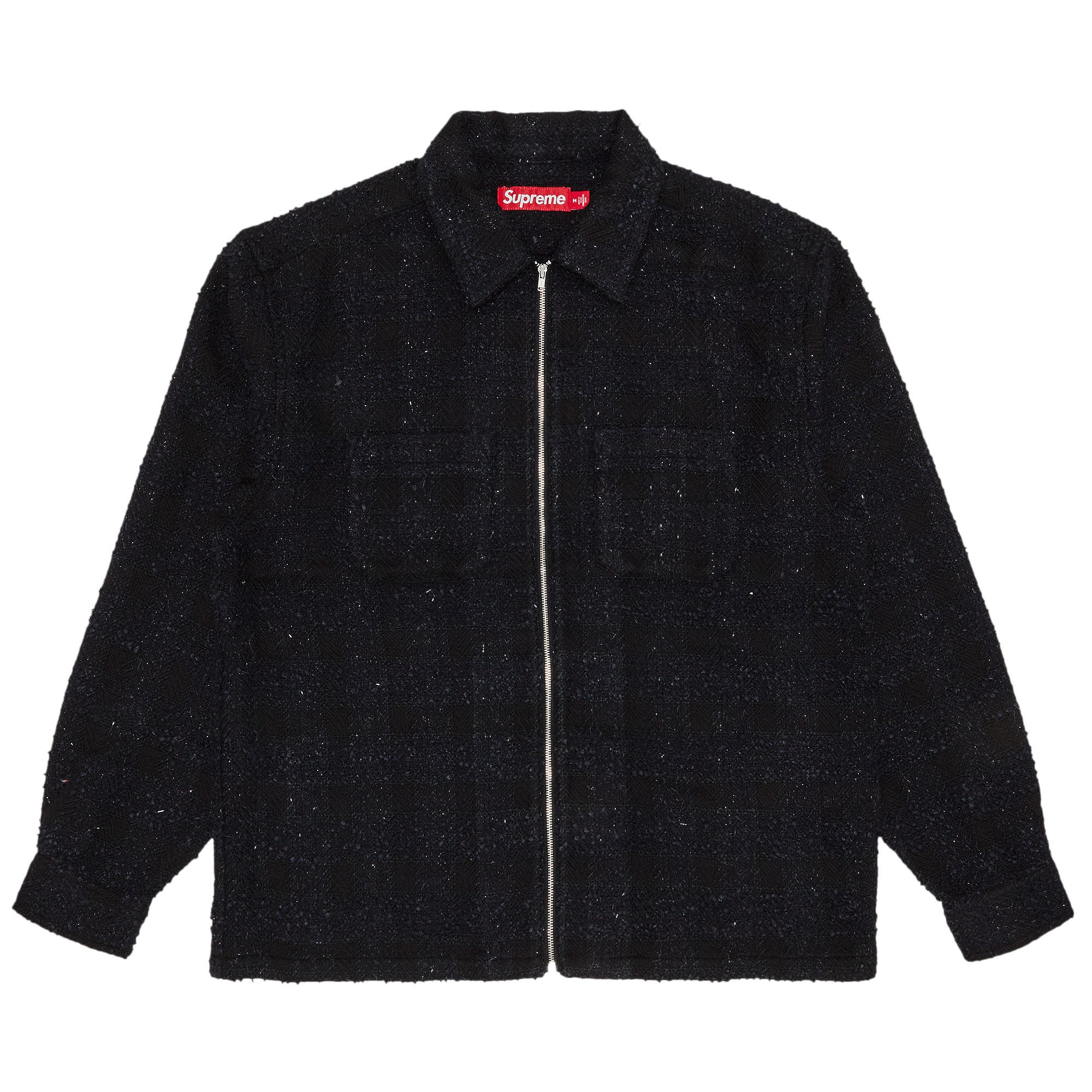Size xxl Supreme Bouclé Zip Up Shirt 'Black'