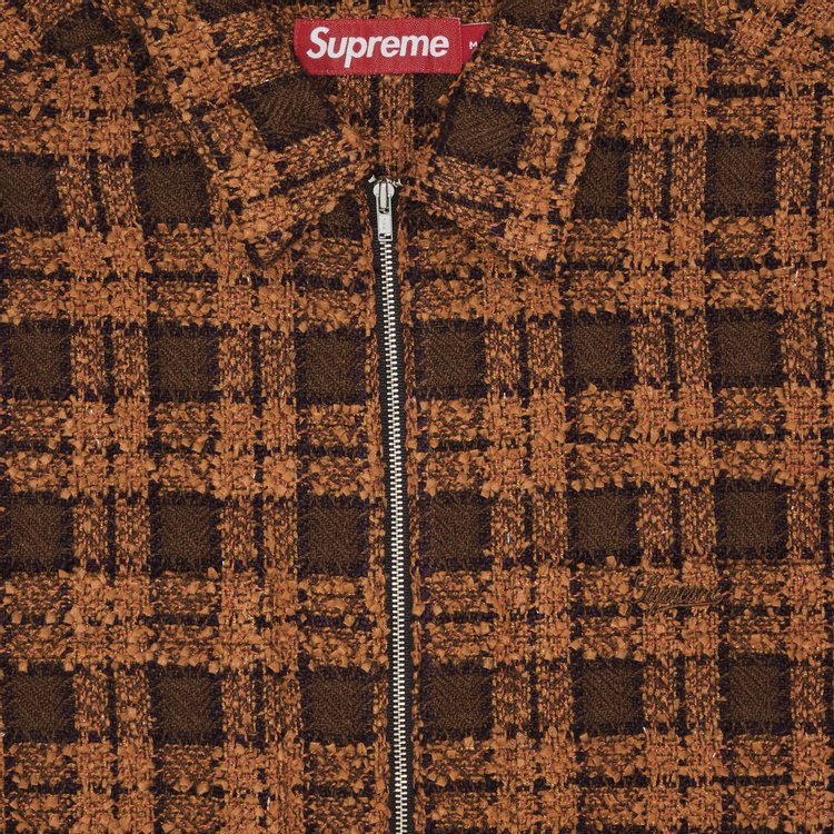 Supreme Boucle Zip Up Shirt Rust