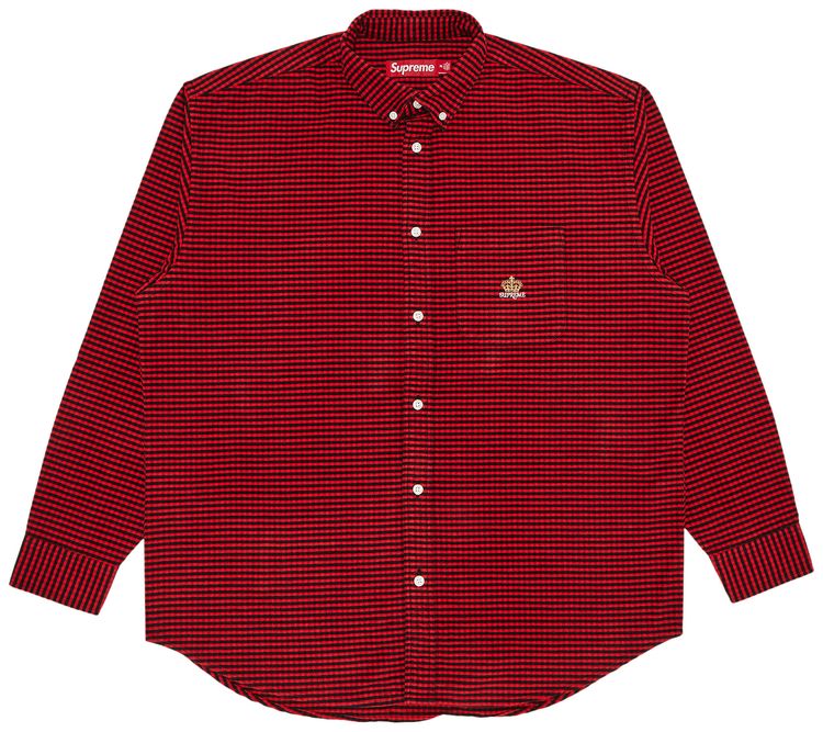 Supreme Loose Fit Flannel Oxford Shirt Red Plaid