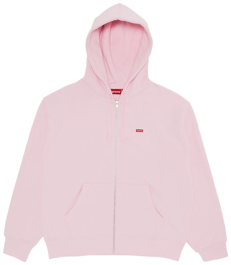 Supreme Small Box Zip Up Hooded Sweatshirt Light Pink