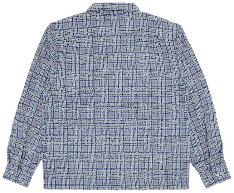 Supreme Boucle Zip Up Shirt Blue