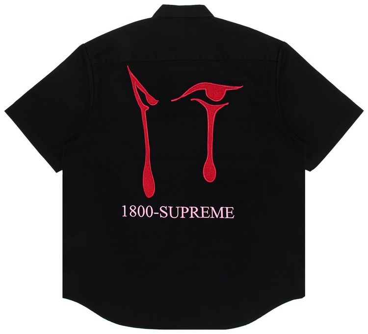 Supreme AOI Eyes Short Sleeve Work Shirt Black
