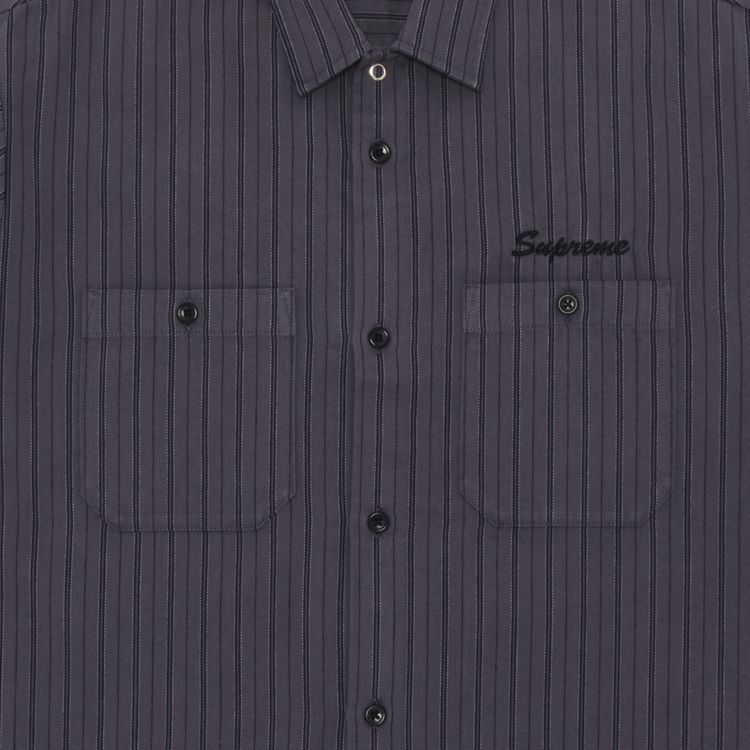 Supreme AOI Eyes Short Sleeve Work Shirt Stripe