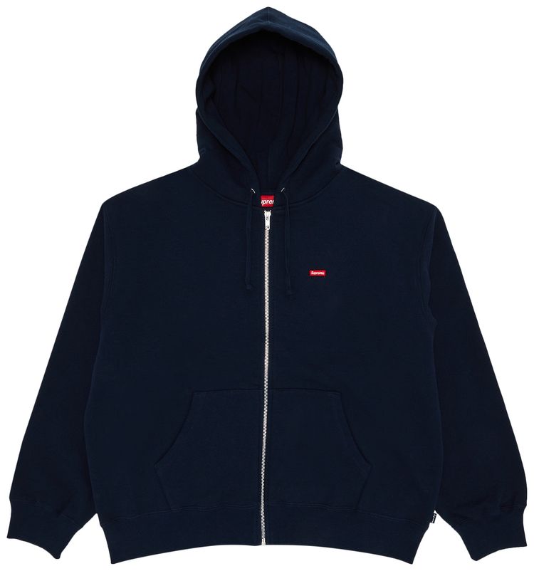 Supreme Small Box Zip Up Hooded Sweatshirt Navy