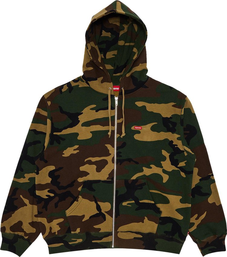 Supreme Small Box Zip Up Hooded Sweatshirt Woodland Camo