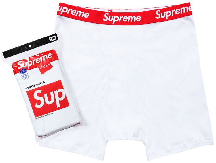 Supreme x Hanes Boxer Briefs 4 Pack White