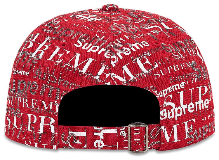 Supreme Logo Pattern 6 Panel Dark Red