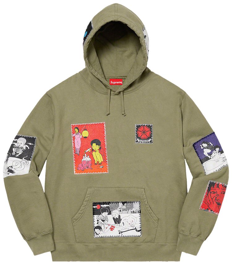 Supreme x Toshio Saeki Hooded Sweatshirt Light Olive