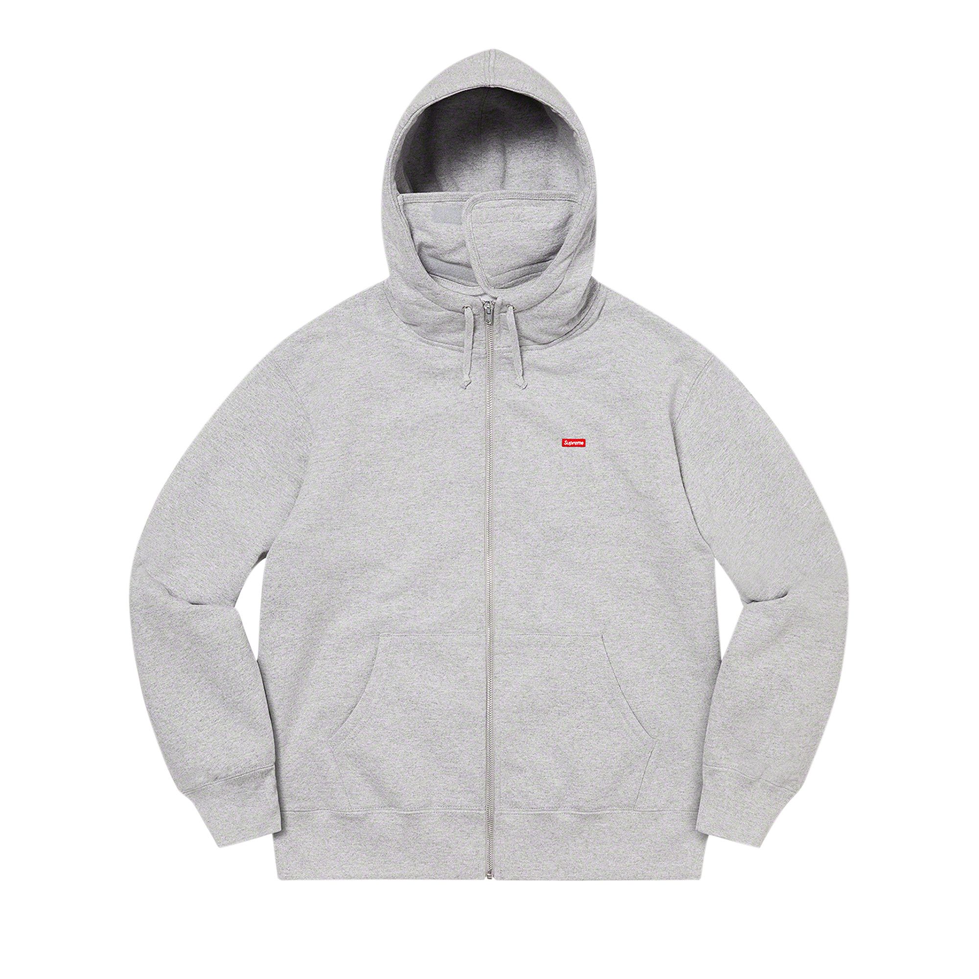 Supreme grey zip up hoodie store