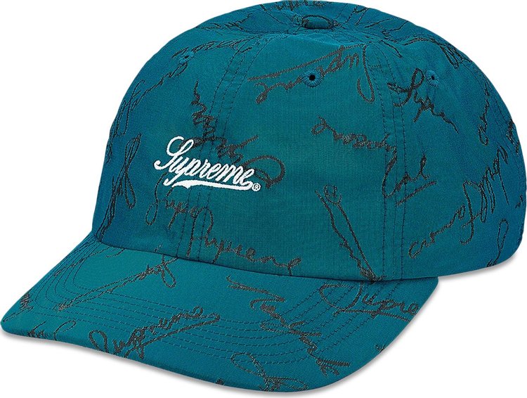 Supreme Script Logos 6 Panel Bright Teal