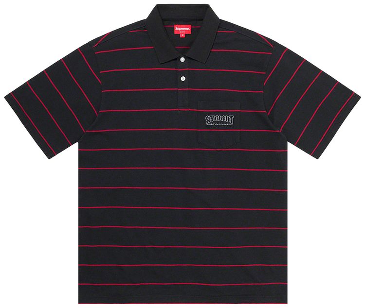 Supreme x Thrasher Stripe Polo Black
