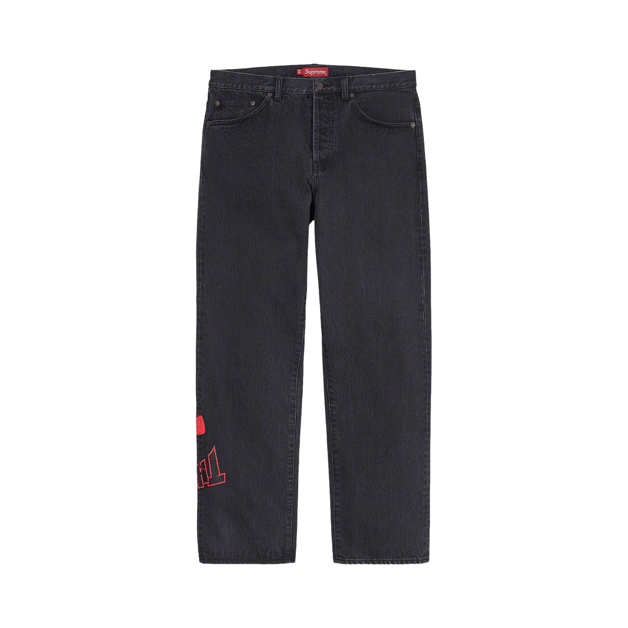 Buy Supreme x Thrasher Regular Jean 'Washed Black' - FW21P90