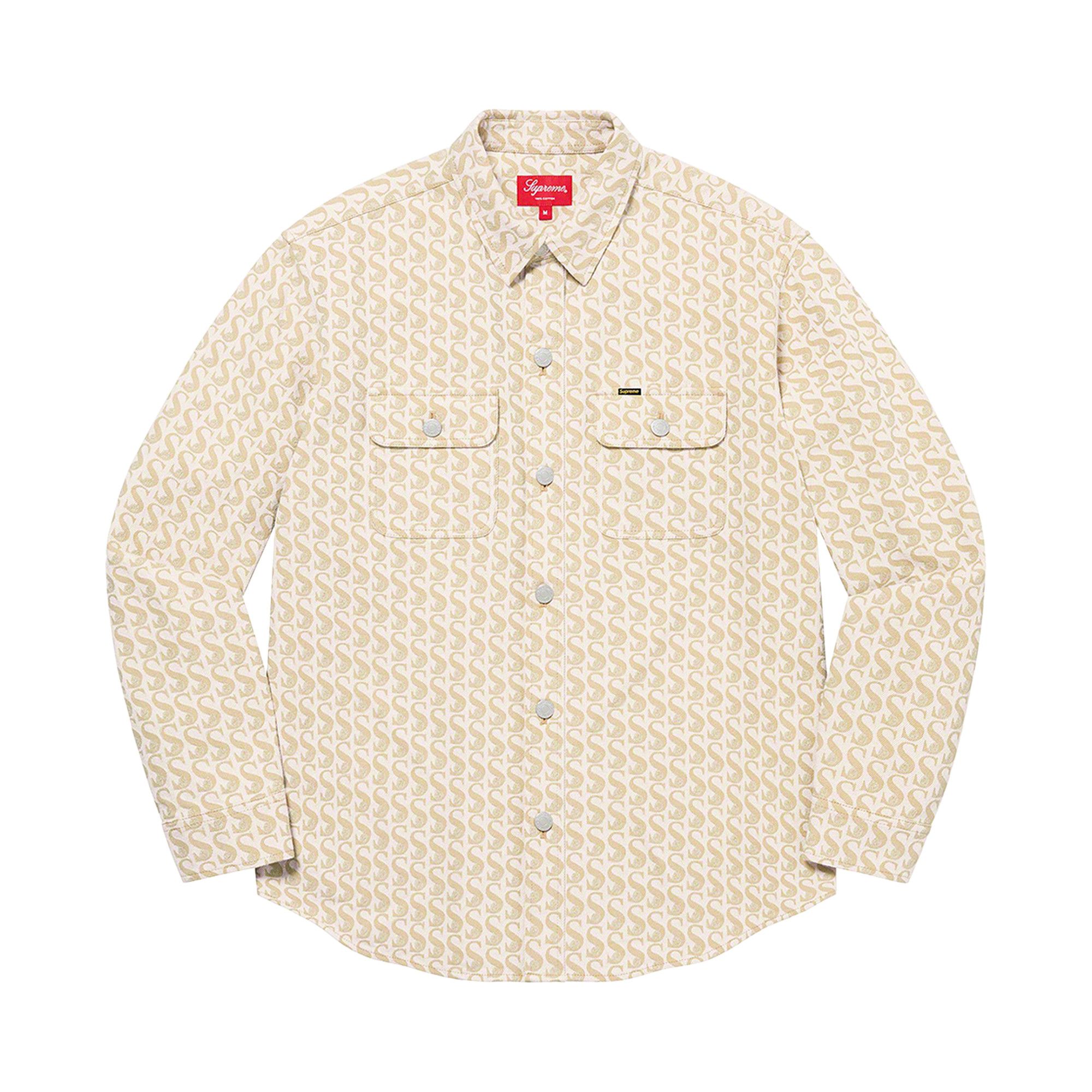 Buy Supreme Monogram Denim Shirt 'Tan' - FW21S31 TAN | GOAT