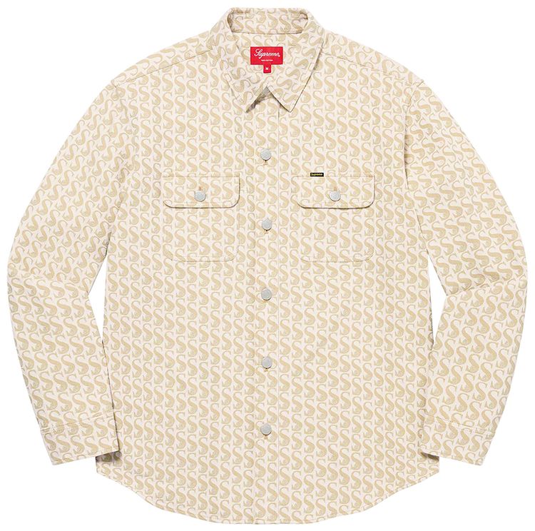 Supreme Monogram Denim Shirt Tan