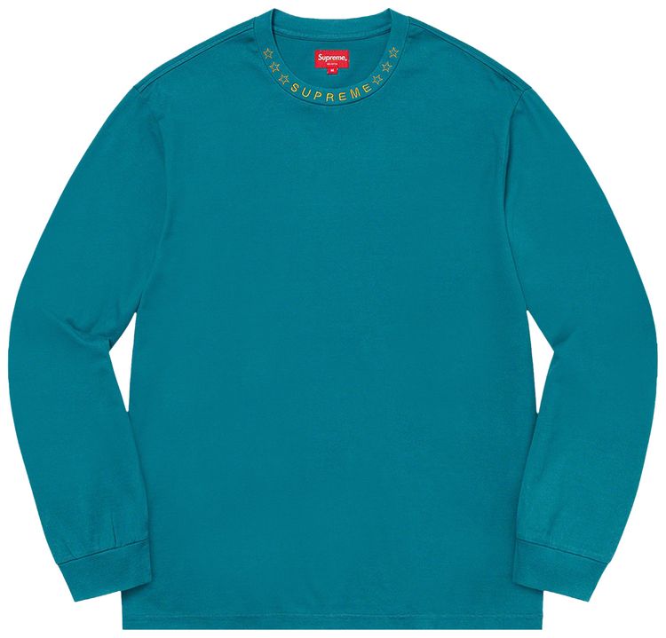 Supreme Stars Collar Long Sleeve Top Aqua