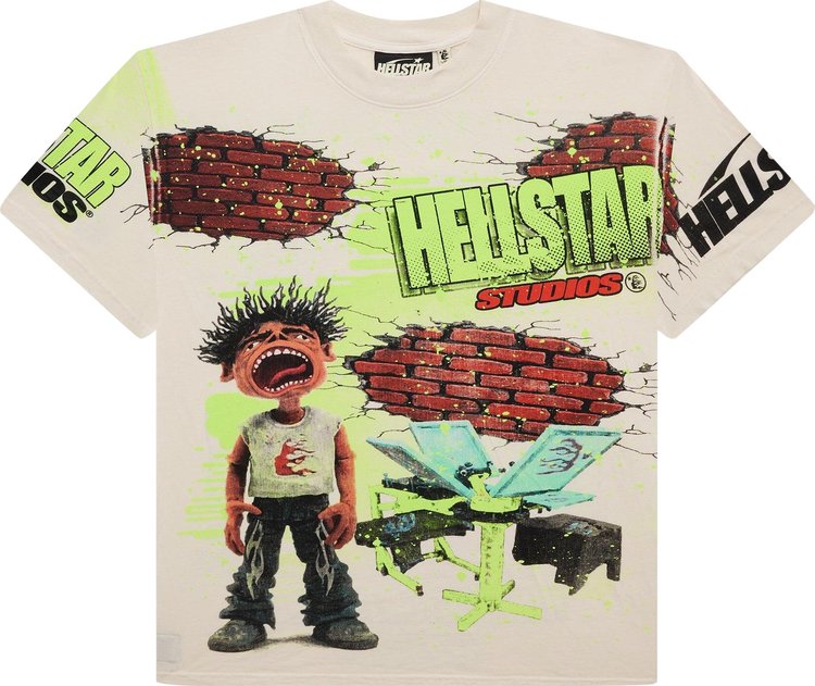 Hellstar Studios Brick Wall T Shirt White