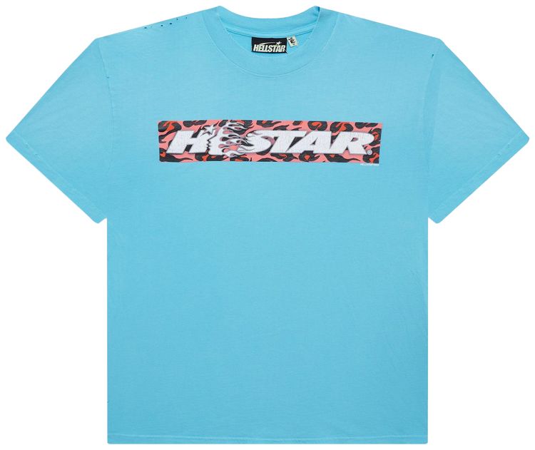 Hellstar Box Logo T Shirt Blue