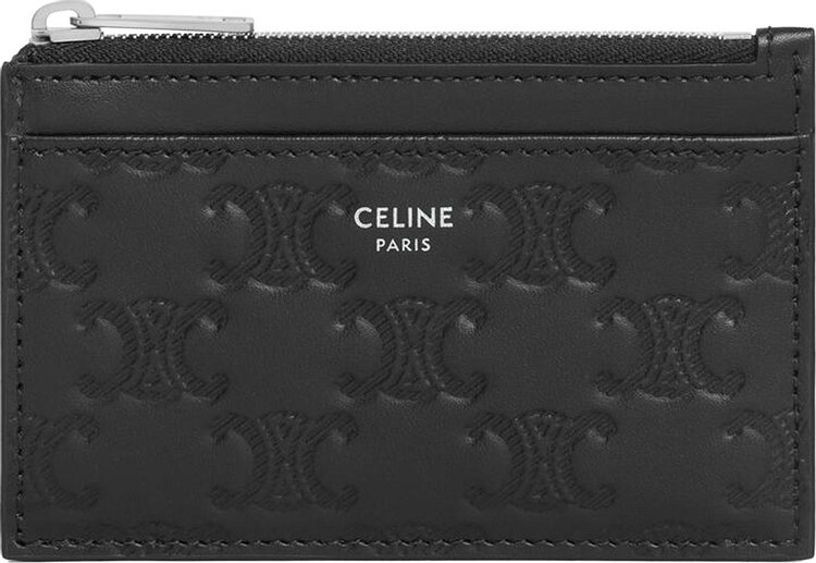 CELINE Zipped Card Holder Black