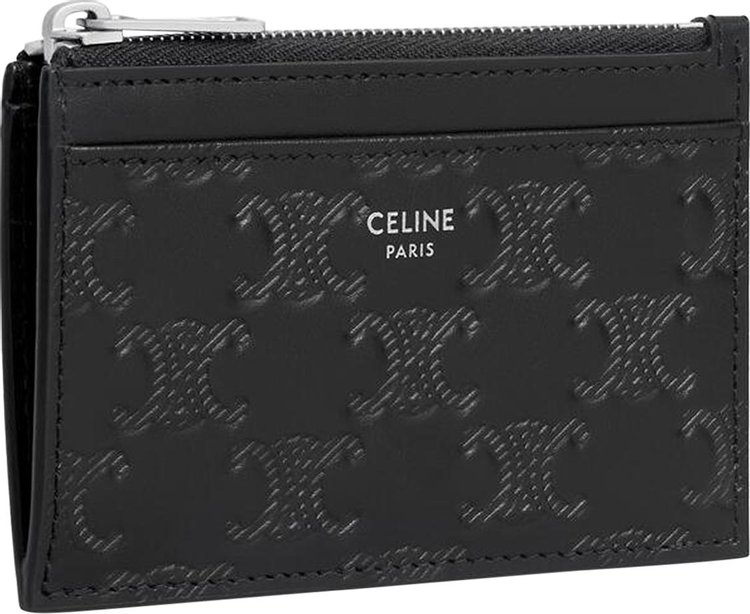 CELINE Zipped Card Holder Black