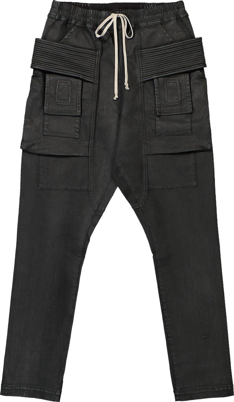 Rick Owens DRKSHDW Creatch Cargo Drawstring Pant Black Wax