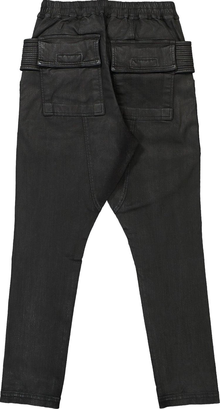 Rick Owens DRKSHDW Creatch Cargo Drawstring Pant Black Wax