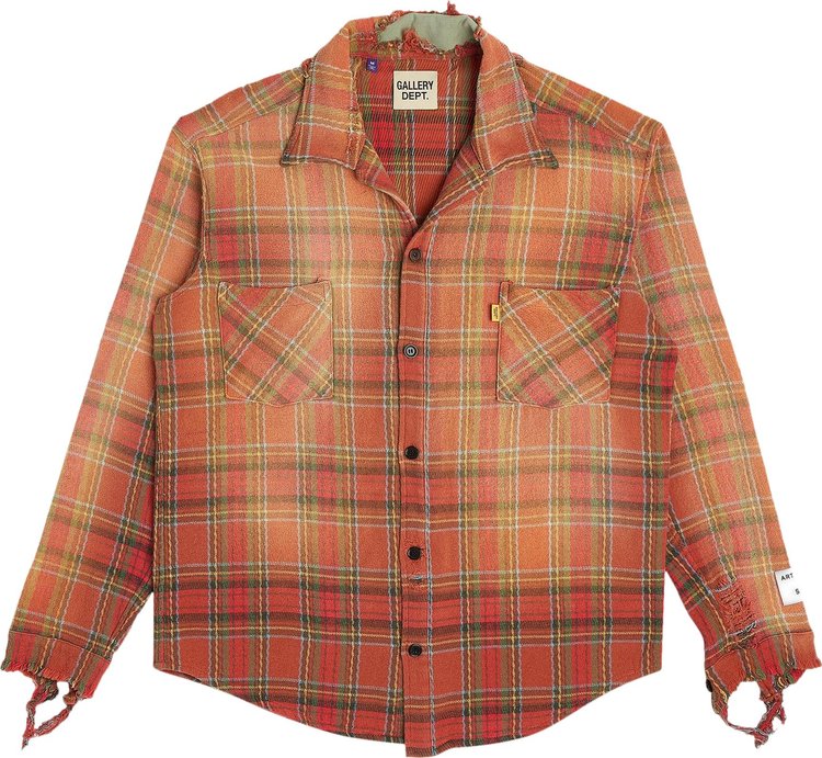 Gallery Dept Marley Flannel Long Sleeve Shirt RedBlack