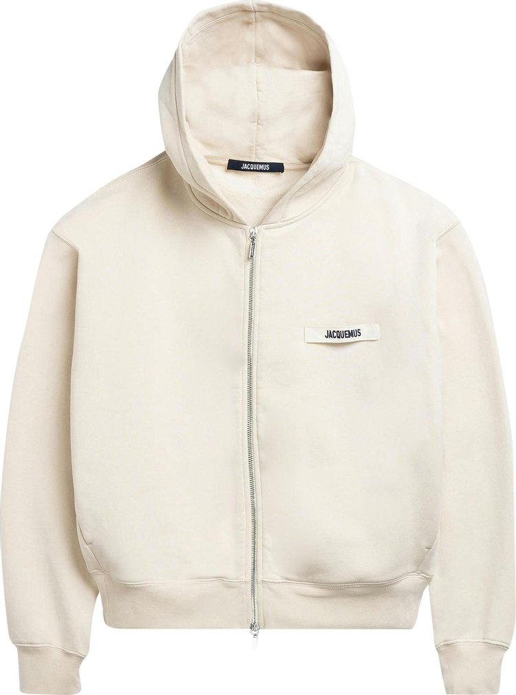 Jacquemus Le Gros Grain Zip Hoodie Beige