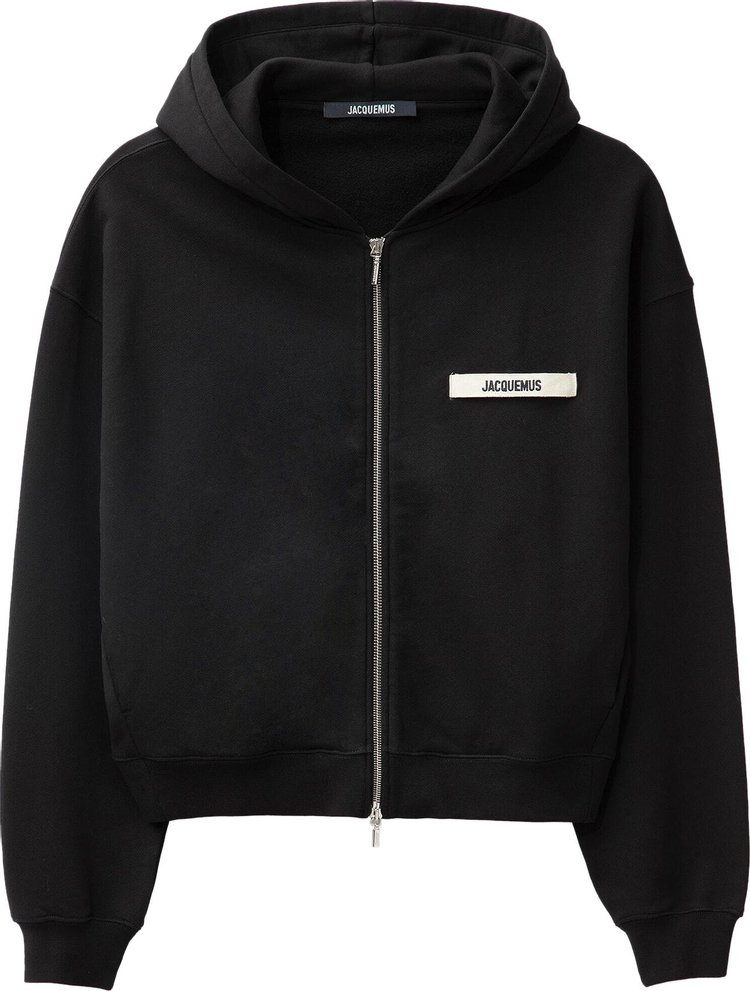 Jacquemus Le Gros Grain Zip Hoodie Black