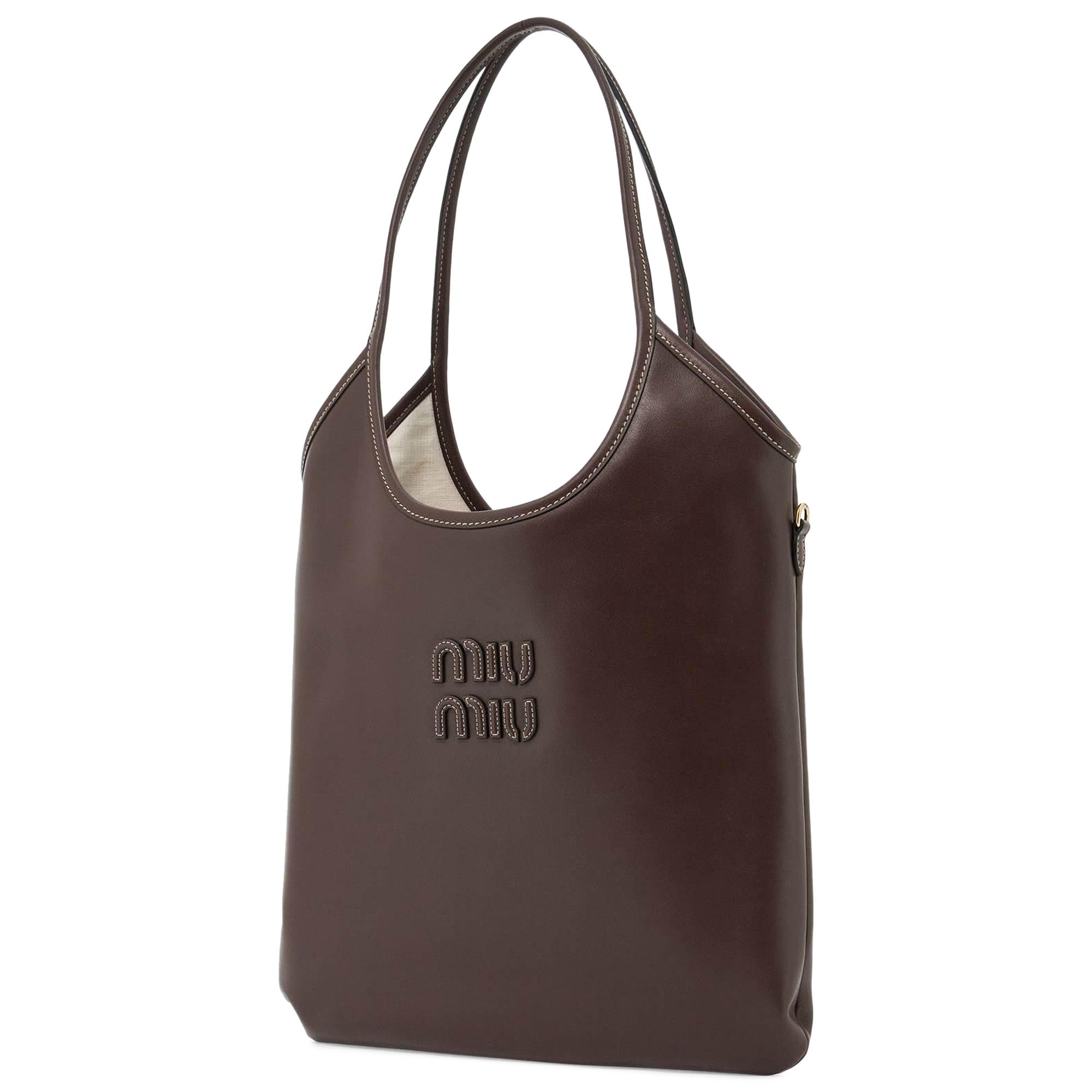 Miu Miu| (5BG231 2CRW F0046) Buy Miu Miu Cognac Ivy Leather Bag 'Radica' - 5BG231 2CRW