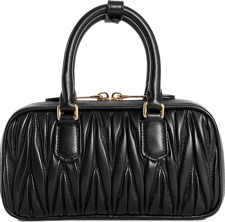 Miu Miu Arcadie Matelasse Nappa Leather Mini Bag Black