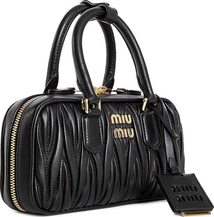 Miu Miu Arcadie Matelasse Nappa Leather Mini Bag Black