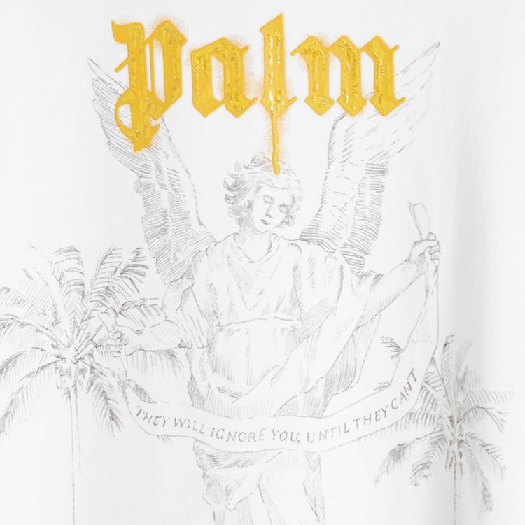 Palm Angels Angel Pencil Tee WhiteLight Orange