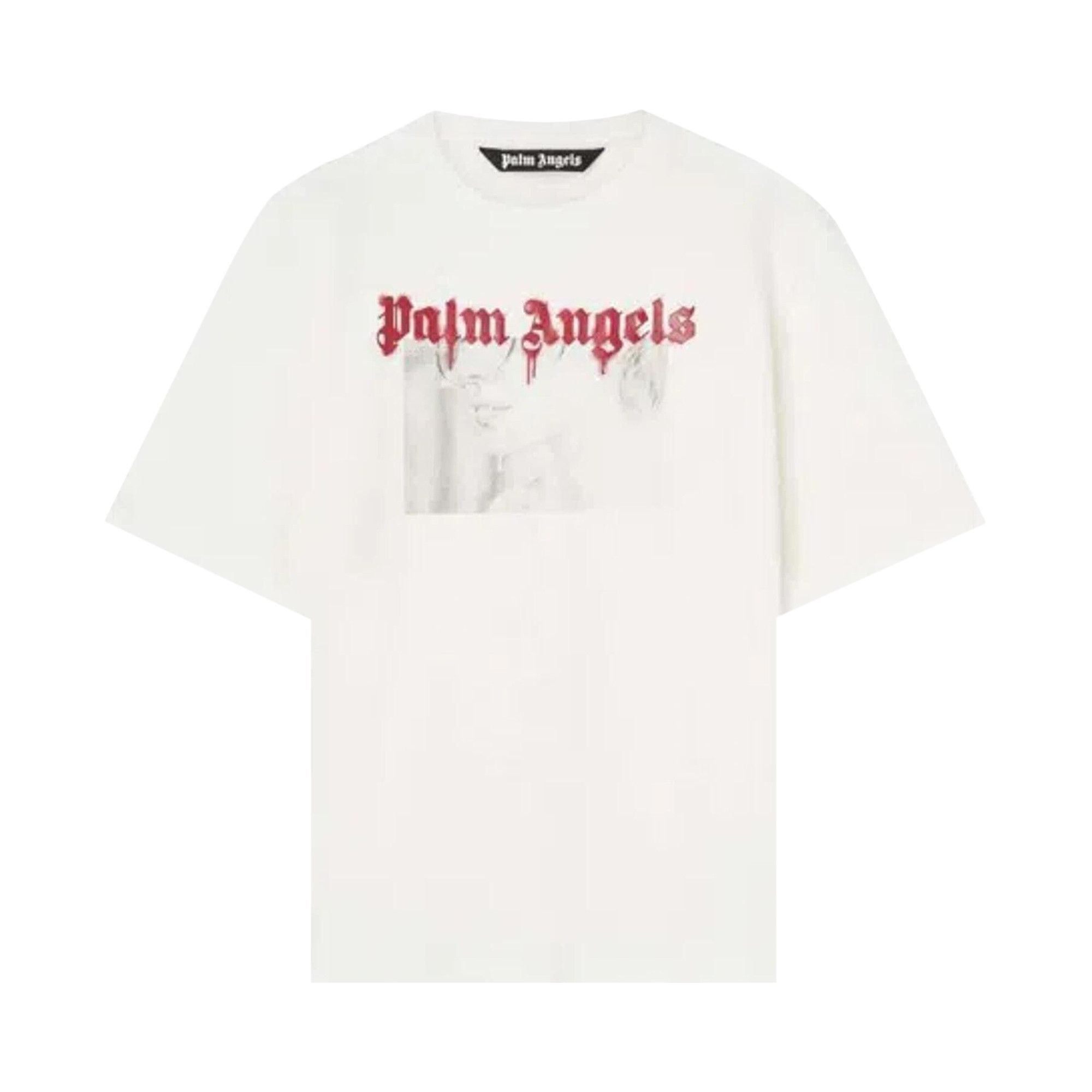 【PALM ANGELS】Palm Portrait OTH Buy Palm Angels Portrait Pencil Classic Tee 'Off White/Red