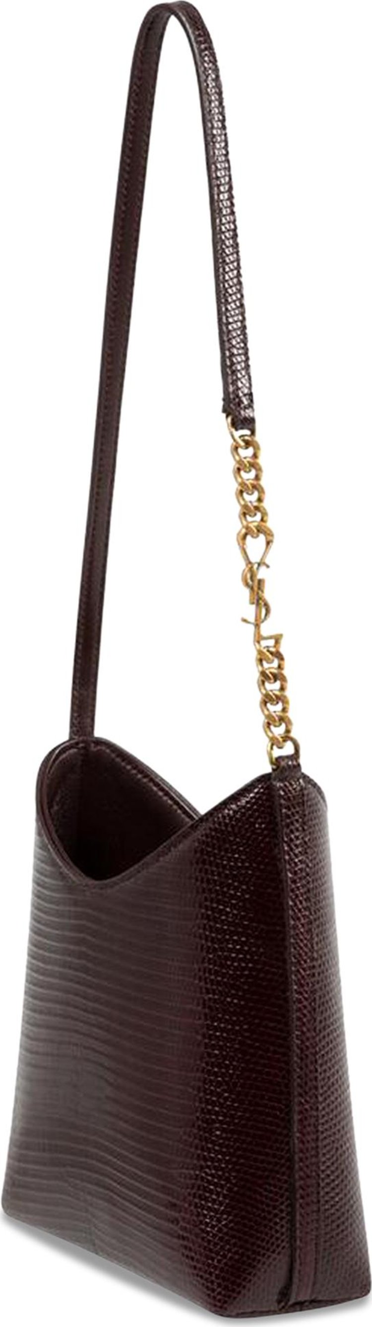 Saint Laurent Mini Hobo Lizard Bag Bordeaux