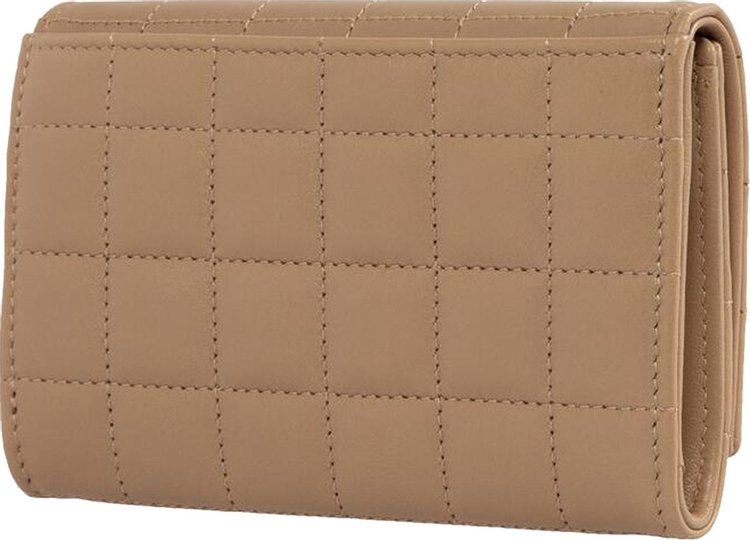 Saint Laurent Cassandre Quilted Leather Wallet Dark Caramel