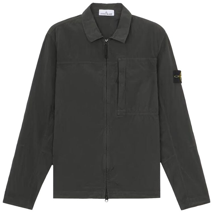Stone Island Compass Badge Overshirt Lead Grey