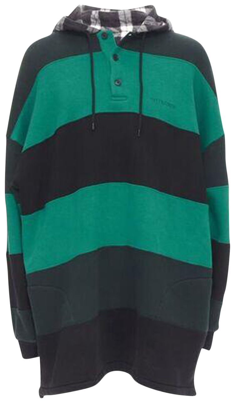 Balenciaga Patchwork Hooded Sweatshirt BlackGreen