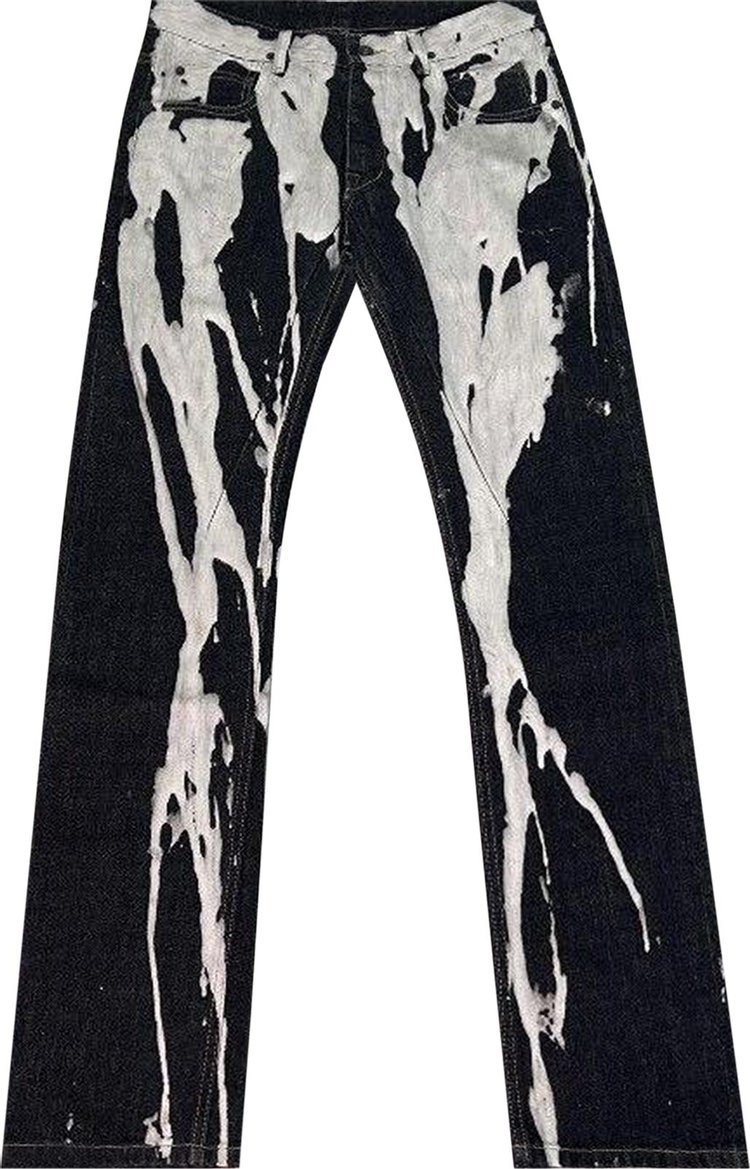 Rick Owens DRKSHDW Detroit Jeans Bleach Vomit